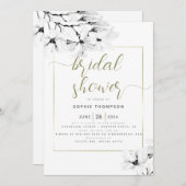 Elegantes Modern Chic Magnolia Brautparty Einladung (Vorne/Hinten)