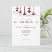 Elegantes Modern Christmas Bridal Brunch Einladung (Stehend Vorderseite)