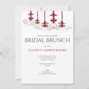 Elegantes Modern Christmas Bridal Brunch Einladung