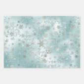 Elegantes Modern Christmas Snowflake Muster Geschenkpapier Set (Vorderseite 3)