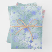Elegantes Modern Christmas Snowflake Muster Geschenkpapier Set (Beispiel)