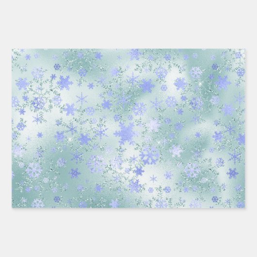 Elegantes Modern Christmas Snowflake Muster Geschenkpapier Set (Vorderseite)