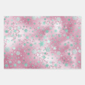Elegantes Modern Christmas Snowflake Muster Geschenkpapier Set (Vorderseite 2)