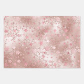 Elegantes Modern Christmas Snowflake Muster Geschenkpapier Set (Vorderseite)