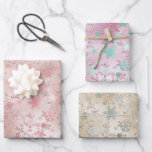 Elegantes Modern Christmas Snowflake Muster Geschenkpapier Set<br><div class="desc">Hübsche Imitate Silber,  Grün,  Gold & Rose Gold Weihnachtsschneeflocken Muster.</div>