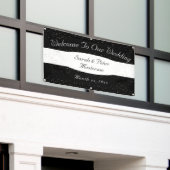 Elegantes Modern Confetti Gold Wedding Banner (Äußeres Gebäude)