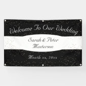 Elegantes Modern Confetti Gold Wedding Banner (Horizontal)