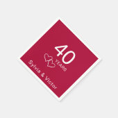Elegantes Modern Custom Ruby 40-jähriges Party Serviette (Ecke)