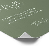 Elegantes Modern Dark Sage Datum Nachtideen Zeiche Poster (Ecke)