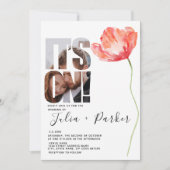 Elegantes Modern Foto Poppy Red Wedding Einladung (Vorderseite)