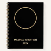 Elegantes Modern Gold Black Beruflich Monogram Notizblock (Vorderseite)