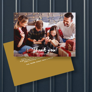 Elegantes Modern Gold Holiday Foto Dankeskarte