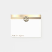 Elegantes Modern Gold Kleeblatt - Personalisiert Post-it Klebezettel (Vorderseite)