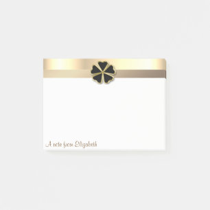 Elegantes Modern Gold Kleeblatt - Personalisiert Post-it Klebezettel