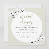 Elegantes Modern Gold Magnolia Brautparty Einladung (Vorderseite)