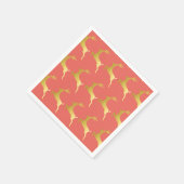 Elegantes Modern Gold Red Christmas Rentier Muster Serviette (Ecke)