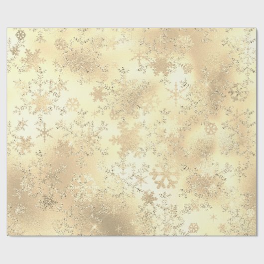 Elegantes Modern Gold Snowflake Muster  Geschenkpapier (Flach)