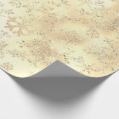 Elegantes Modern Gold Snowflake Muster Geschenkpapier (Ecke)