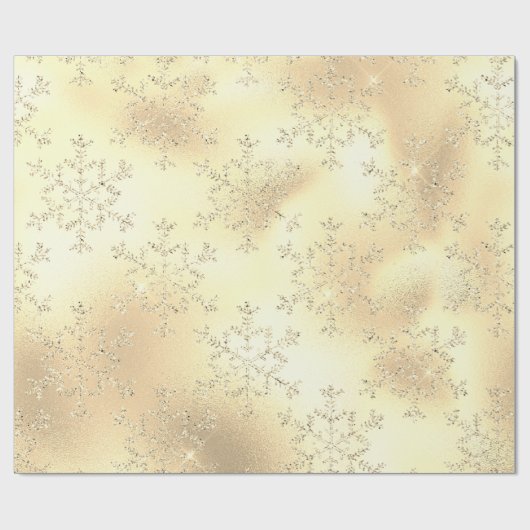 Elegantes Modern Gold Snowflake Muster Geschenkpapier (Flach)