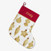 Elegantes Modern Gold Weihnachtsgeschmack Großer Weihnachtsstrumpf (Vorderansicht (hängend))