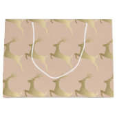 Elegantes Modern Gold Weihnachtsmann-Muster Große Geschenktüte (Vorderseite)