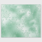 Elegantes Modern Green Christmas Snowflake Muster Geschenkpapier (Flach)