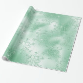 Elegantes Modern Green Christmas Snowflake Muster Geschenkpapier (Ungerollt)