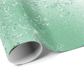 Elegantes Modern Green Christmas Snowflake Muster Geschenkpapier (Rolleneckpunkt)