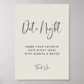 Elegantes Modern Light Sage Date Ideenzeichen Poster (Vorne)