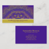 Elegantes Modern Mandala Lotus Blume Logo Yoga Visitenkarte (Vorne/Hinten)