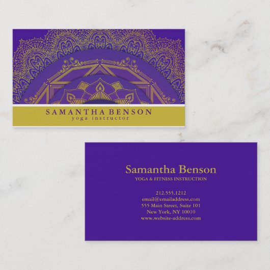 Elegantes Modern Mandala Lotus Blume Logo Yoga Visitenkarte (Vorne/Hinten)