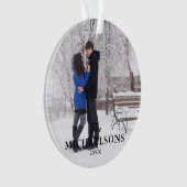 Elegantes Modern Minimal Weihnachtskuppel Foto Ornament (Vorderseite)