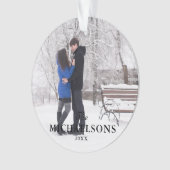 Elegantes Modern Minimal Weihnachtskuppel Foto Ornament (Vorderseite)