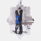 Elegantes Modern Minimal Weihnachtskuppel Foto Ornament Karte (Linke Ecke)