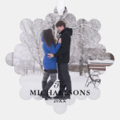 Elegantes Modern Minimal Weihnachtskuppel Foto Ornament Karte (Rückseite)