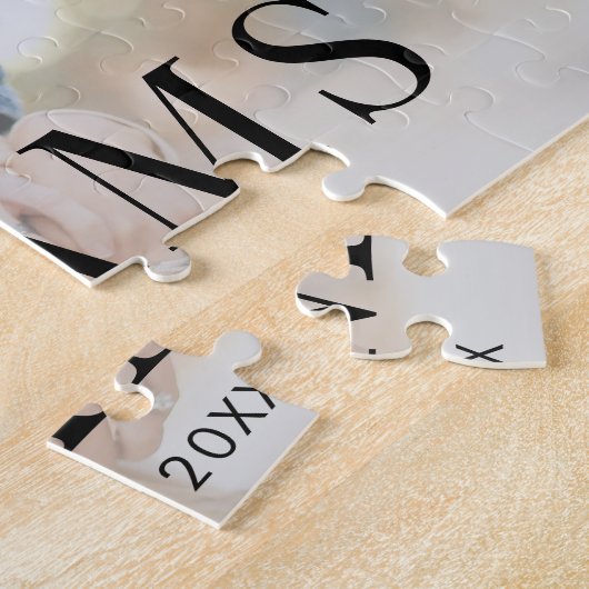 Elegantes Modern Minimal Weihnachtskuppel Foto Puzzle (Seite)