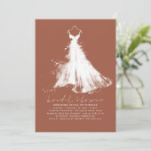 Elegantes Modern Minimalistisches Terracotta-Braut Einladung (Stehend Vorderseite)