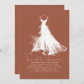 Elegantes Modern Minimalistisches Terracotta-Braut Einladung (Vorne/Hinten)