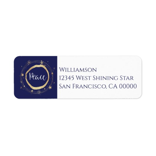 Elegantes Modern Peace Gold Star Label (Vorne)