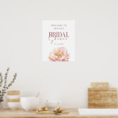 Elegantes Modern Peony Floral Welcome Brautparty Poster (Küche)