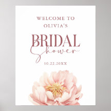 Elegantes Modern Peony Floral Welcome Brautparty