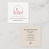 Elegantes Modern Realtor Real Anwesen Logo Quadratische Visitenkarte (Vorne/Hinten)
