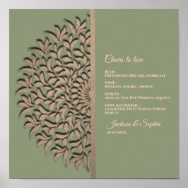 Elegantes Modern Sage Green & Gold Klassik-Zeichen Poster