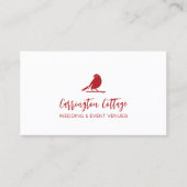 Elegantes Modern Script Red Bird Logo. Visitenkarte (Vorderseite)