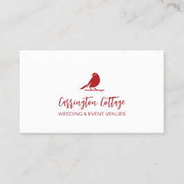 Elegantes Modern Script Red Bird Logo. Visitenkarte