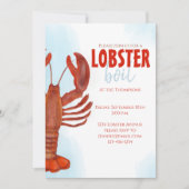 Elegantes Modern Simple Watercolor Lobster Boil Einladung (Vorderseite)