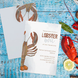 Elegantes Modern Simple Watercolor Lobster Boil Einladung
