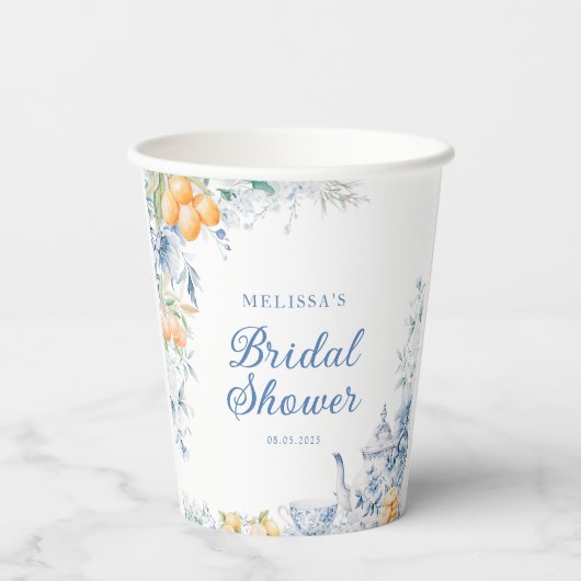 Elegantes Modern Tea Party Brautparty Pappbecher (Rückseite)