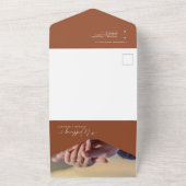 Elegantes Modern Terracotta Boho Arch QR Code Foto All In One Einladung (Außenbereich)