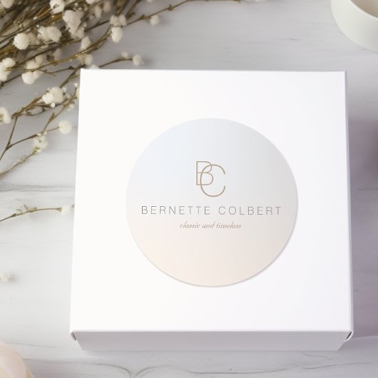 Elegantes Modern Two Initial Monogram Beruflich 2 Runder Aufkleber